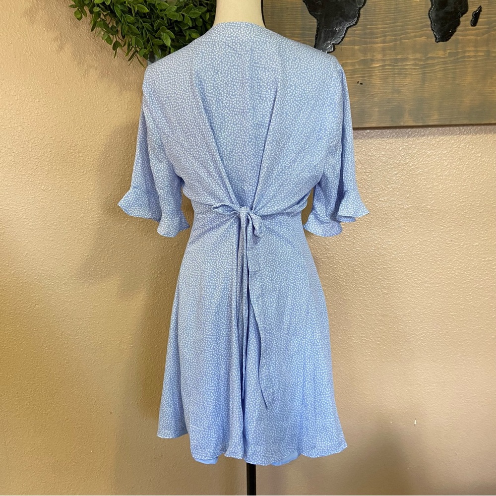 NWOT Lulus Castana Light Blue Print Button-Up Dress - Picture 4 of 11